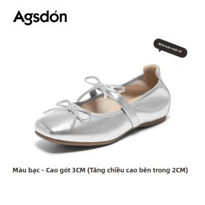 Agsdon | Giày Búp Bê Mới Màu Bạc Cho Mùa Hè