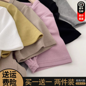 plus Size Low round Neck Short Sleeve T-Shirt Women Summer Pure Cotton Shoulder U-Neck Slimming Half Sleeve Stylish Ageless Basic Top