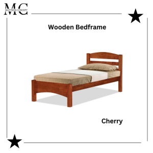 【LOCAL SELLER】ZEN CHERRY WOODEN SINGLE/SUPER SINGLE BEDFRAME (FREE INSTALLATION & FREE DELIVERY)