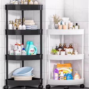 Living Room Kitchen Snack Debris Storage Rack Washroom Corner Rack Floor-standing Multi-layer Mobile Shower Gel Storage Shelf