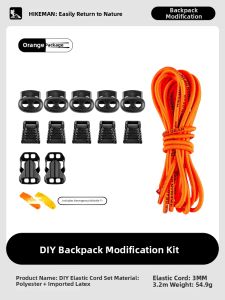 HIKEMAN | DIY Elastic Rope and Hook for Backpack Outdoor Mountaineering