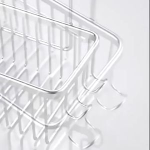 【SG Stock】Shampoo Holder-Bathroom Faucet Shelf Aluminium Hanger Shelves Shower Storage Rack Bath Basket Hooks Shampoo Holder-Shower Rack/Shower Basket