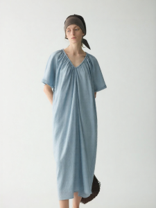 INSIS FEMME | Summer V-Neck Linen and Cotton Dress