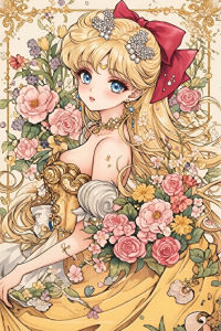 BILIBILI | DIY Vintage Noble Anime Maiden Diamond Painting Floral Elegant Maiden Art For Living Room Home Wall Decoration Handmade Gift