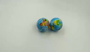 2Pcs Mini Earth Stress Balls Toy Finger Exercise PU Globe Squeezable Balls Educational Foam Sport Ball Decompression Gift