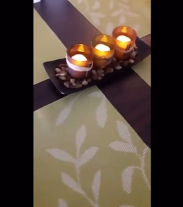 Votive Candle Holders with Rocks and Tray(w/o Candles!!!) Vintage Candlescape Set of 3/4 Natural Tea Lights Candle Holders for Home Table Decor Housewarming Cemetery