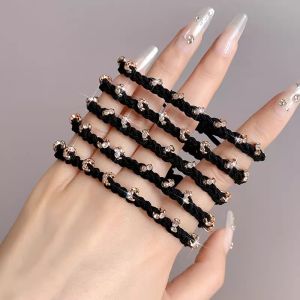 Retro Black Hair Ties Womens Hair Bands Simple Style Elastic Hair Bands Korean Fashion Hair Accessories Head Ropes