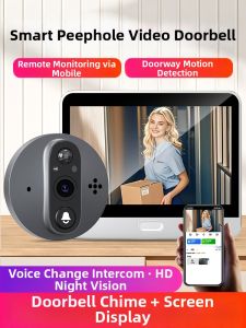 HOPE YEAR(希望之年) | Smart Cat Eye Monitor Camera with Doorbell Display Remote Viewing Anti-theft Night Vision