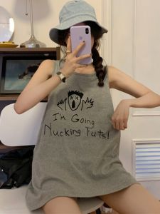 Áo Thun Cotton Cổ Treo Không Tay Thể Thao Nữ Mùa Hè Thiết Kế Rộng Rãi Cho Bóng Rổ Áo Thun Cotton Nguyên Chất Không Tay Thời Trang Mùa Hè