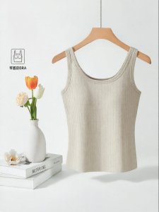 THREEGUN | Summer Cotton Padded Cooling Tank Top
