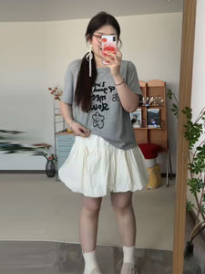 Váy Xếp Ly Cạp Cao Cỡ Lớn Mùa Hè Cho Nữ Váy Ngắn Dáng Chữ a Che Mông Váy Đa Năng Váy Chữ a Màu Trơn Váy Công Sở