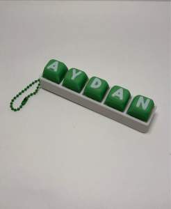 Customised Name Keycap Clicker keychain/ Alphabet & Numbers | keyboard Name Fidget Toy