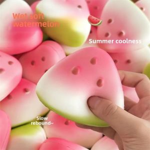 Anti-stress Squishy Watermelon Decompression Toy Soft Ice Skin Slow Rebound Decompression Squishy Stress Reliever Squeeze Toy