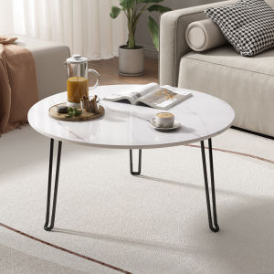 Foldable Stone Plate Coffee Table Small round Table Outdoor Camping Portable Side Table Balcony Courtyard Mini Internet Celebrity round Picnic Table