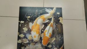 Himalaya Painting Lucky Coi Fish Design 35cmx50cm Frameless Sintraboard Waterproof Decorative Wall