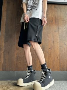 Quần Short Nam American High Street Zipper Split Mùa Hè Mới Thiết Kế Thể Thao Thẳng Thường Ngày Năm Điểm Quần