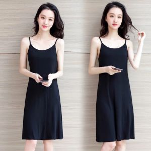 Bottom Strap Skirt Tank Top Skirt Extended Style with Underskirt Oversized Loose Middle Length Bottom Skirt Women Tank Top Dress
