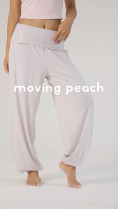 Moving Peach Quần yoga nữ 2-Way Wear thiết kế với nút bên lỏng Thể thao rộng chân mắt cá chân đàn hồi Cuff quần Pilates mặc hàng ngày dld (mới)