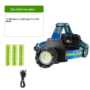 Đèn Pha LED Siêu Mạnh 2000W Có Thể Sạc Lại 8000M Đèn Pin Đội Đầu Công Suất Cao Chống Nước Để Câu Cá Săn Bắn Cắm Trại Phiêu Lưu