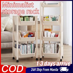 Multi-Layer Storage Rack Movable Multifunctional Living Room Kitchen Bathroom Household Organization and Storage Rack Simple