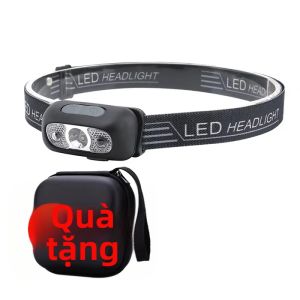 Đèn Pha LED Có Thể Sạc Lại 3 Chế Độ Điều Chỉnh Góc Độ Nhẹ Đèn Pin Đeo Đầu ABS Cho Cắm Trại Làm Việc Ngoài Trời Câu Cá Đi Bộ Đường Dài