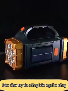 Đèn Pin năng lượng mặt trờiĐèn cầm tay đa năng có đèn bên chống nước nhiều chế độ chiếu sáng Sạc năng lượng mặt trời