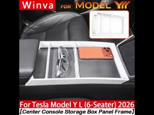 Center Console Wrap for Tesla Model 3 Y YL Juniper 2025 2026 Central Control Panel Frame Storage Box Organizer Glasses Holder