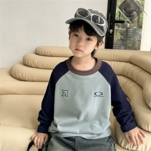 Boys Long Sleeve round Neck Thermal T-Shirts Velboa Spring Autumn Wear Childrens Casual Loose Fit Inner Wear Durable