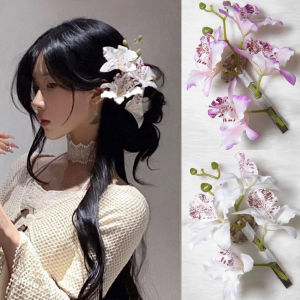 Tooyoo Sweet White Lily Flower Hair Clip Women Gentle Atmospheric Side Clip Simulated Flower Hair Clip