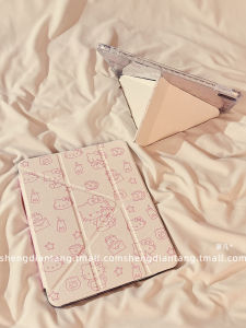 น่ารัก Line Cat Y3 เคสป้องกันไอแพดโปรแบบพับได้เข้ากันได้กับแอปเปิล ไอแพด แอร์ 6/5 และช่องใส่ปากกา 102 ป้องกันการตก รุ่นที่ 10 109 ฝาครอบป้องกันแท็บเล็ตสำหรับผู้หญิง 11/13 นิ้ว