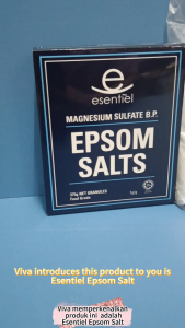 Esentiel Epsom Salt 375g (Food Grade) Magnesium Sulfate BP Garam Rendam Kaki Detox Liver Halal