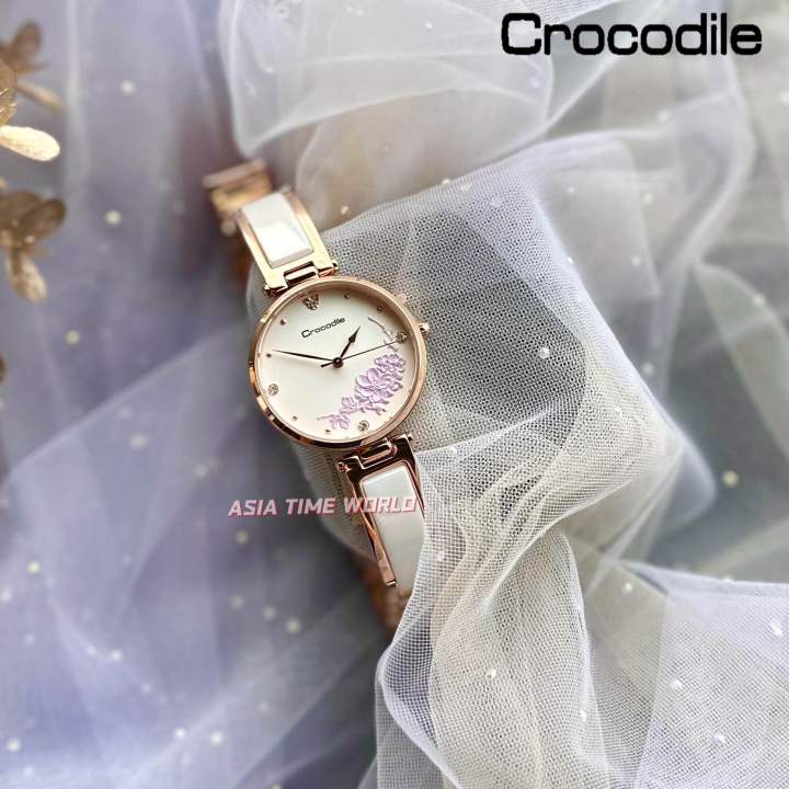[Original] Crocodile CR6835.378 Elegance Women's Watch with 3D Flora