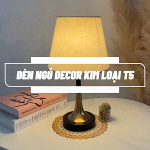 Đèn ngủ để bàn thép mạ đồng HUTA Light For Life T5 sang trọng bóng led ánh sáng vàng điều chỉnh 3 mức sáng bảo hành 2 năm