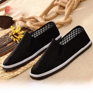 Beijing Mens Cloth Shoes Handmade Casual Work Shoes Wear-Resistant Anti-Slip Thickened Bottom Leisure Work Cloth Shoes