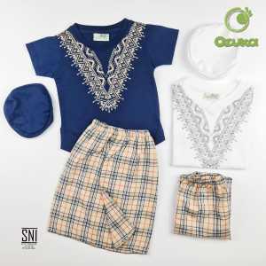 Baby Pesek Baju Koko Muslim Sarung Bayi Laki-Laki Bordir V + Peci 04 All Size