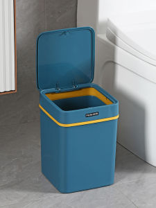 Large Capacity Kitchen Garbage Can with Lid for Home Use Bathroom Bedroom Commercial Press Type Luxury Paper Basket