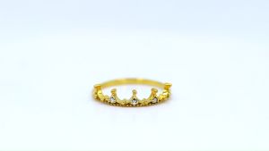 Happy Jewelry แหวนเพชรของแท้ แหวนมงกุฎ สวยๆ ทองแท้ 9k 37.5% ME754