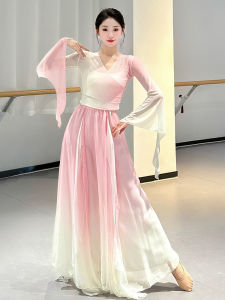 Classical Dance Costume Gradient Ethereal Fairy Mesh Practice Suit Petal Skirt Pants Ethnic Dance Performance Ensemble