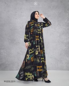 MAURINA DRESS by Nadheera luxury Gamis dress muslim baby doll premium x rayon viscose premium dress wanita fashion muslim perempuan busui wudhu friendly terbaru