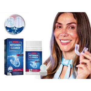 Jaysuing Denture Retainer Cleansing Tablets For Clean Denture Dental Appliances Removes Bad Odors Discoloration Tartar Stains