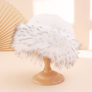 Cross-border fashion dome-shaped patchwork plush Mongolian hat outdoor warm cold-proof and ear-protecting plush fisherman hat
