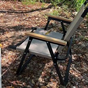 เก้าอี้แคมป์ปิ้ง เก้าอี้สนาม ปิคนิคกลางแจ้ง พับเก็บได้ สีกากี รับน้ำหนักได้120kg เนื้อผ้าใบOxford -YZ