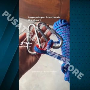 BERGARANSI TaffSPORT Tali Paracord 10mm 20M 30M Panjat Tebing Super kuat hitam dan biru Climbing 24KN
