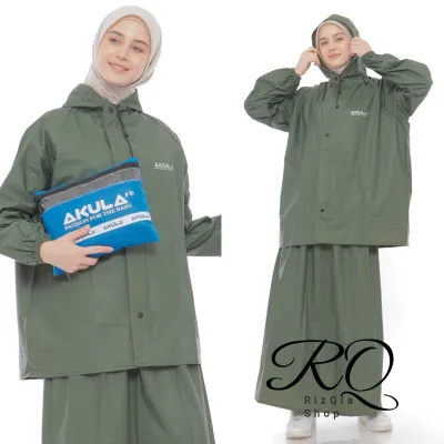 Jas Hujan AKULA Setelan Rok / Jas Hujan dewasa Wanita AKULA / Jas Hujan Dewasa AKULA / Jas Hujan Super