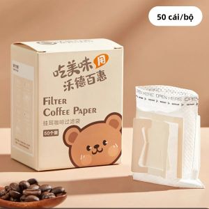 WORTHBUY | 50/100/200 Chiếc Vải Không Dệt Giấy Lọc Cà Phê Túi Dùng Một Lần Nhỏ Giọt Cà Phê Treo Tai Cà Phê Espresso Pha Cà Phê Phụ Kiện