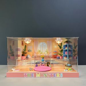 Lazy Yoga Series Collectible Figure Blind Box Labubu Display Case Suitable for Bubble Monster Themed Model Toy Collectibles