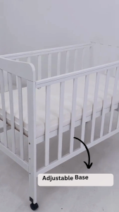 ALiST - AYLA Baby Cot + Mattress / Katil Bayi / Adjustable Height Baby Cot / Solid Baby Cot / Latex Baby Mattress 实心木婴儿床