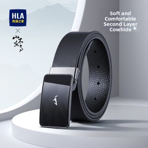 HLA | Leather Belt For Men Smooth Buckle Casual Business
