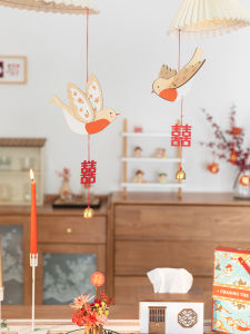 Liang Wedding Room Bay Window Background Wall Decoration Wedding Arrangement Balcony Living Room Door Handle Bedside Xi Decorations Pendant