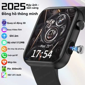 Đồng Hồ Thông Minh LIGE 2025 RAM 512MB Màn Hình HD 1.91 Inch Chống Nước Có Camera Nghe Gọi Quay Video Điều Khiển Nhạc Theo Dõi Giấc Ngủ & Nhịp Tim Dùng Được Cho Android & iOS